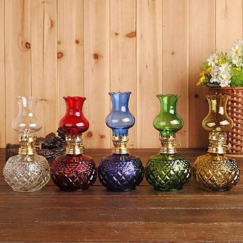 Vintage Glass Kerosene Lanterns Oil Lamp Glass Classic Retro Family Decorative Lights High Capacity High Quality