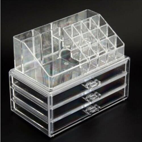 The cosmetics regulatory 2 layer drawer storage box Acrilico desk jewelry organizer acrylic makeup organizer arrangement