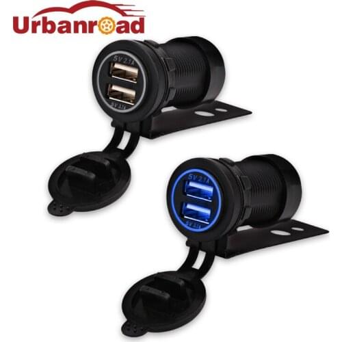 12V Dual Motorcycle USB Charger 24V 12v 4.2a Boat USB Car Charger Power Adapter Dual Socket Power Adapter For Auto Car Phone