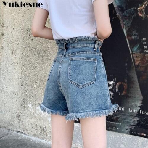 2020 Summer Shorts Women Sexy Vintage Denim High Waist Shorts Women Solid ripped Short Pants Jeans Womens shorts Plus size