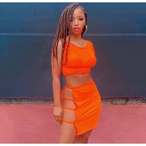 Ensemble Jupe Et Haut Femme 2 Pieces Faldas Aesthetic Conjuntos Cortas High-waisted Skirt Summer Womens Shorts Dress Sets 2021