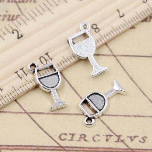 20pcs Charms Wineglass Wine Glass 18x9mm Tibetan Silver Color Pendants Antique Jewelry Making DIY Handmade Craft