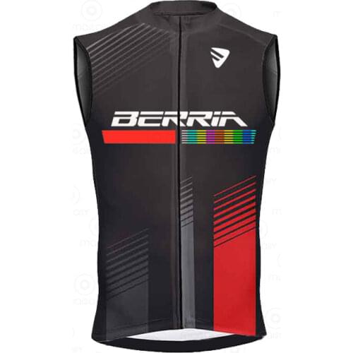 2021 BERRIA Cycling Vest Windproof Vest Men New MTB Bike Bicycle Reflective Clothing Sleeveless Cycling Jacket behind Breathable