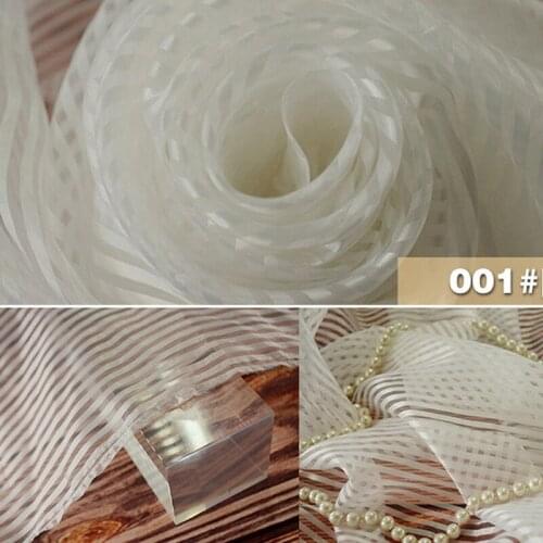 5Yards High quality Silk Stripe Organza Fabric for dress skirt DIY Cloth Wedding Dress Fabric