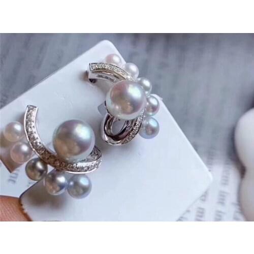 925 Sterling Silver Earrings Findings Settings Mountings Component Jewelry Parts Fittings for Pearls Coral Jade Agate Beads