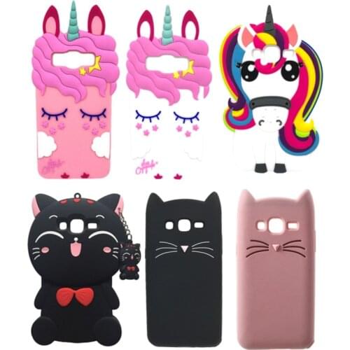 3D Unicorn Cat Cartoon Case For Samsung J3 6 2016 Case Silicone Back Cover For Samsung Galaxy J3 2016 J320 J320F Phone Cases
