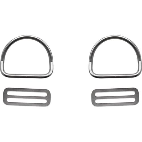 4pc Scuba Diving Dive 50mm Weight Belt Keeper Stopper with Bent D Ring - Marine Grade 316 Stainless Steel - Durable & Compact