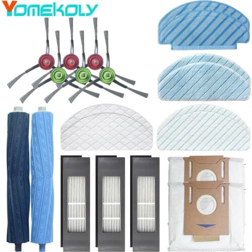 For ECOVACS DEEBOT OZMO T9 AIVI / T9 AIVI+ Robot Vacuum Cleaner Main/Side Brush Dust Bag HEPA Filter Disposable Mop Cloth Parts