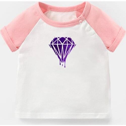 Bleeding Melting Dripping Galaxy Diamond Design Newborn Baby T-shirts Toddler Graphic Raglan Color Short Sleeve Tee Tops