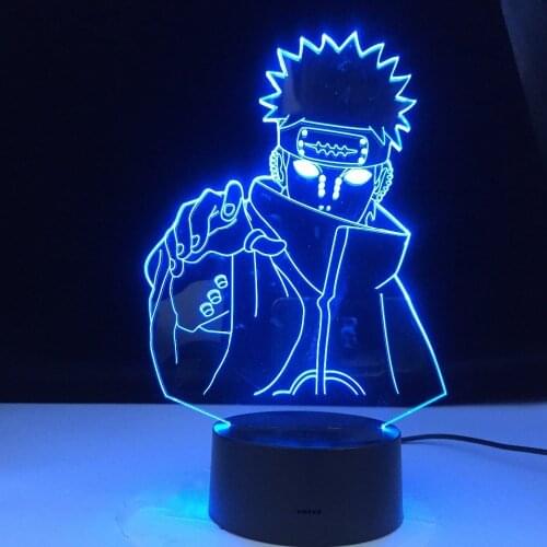 Naruto Pain Anime 3D Lamp Night Lights Colorful Shippuden Birthday Led Lampara Visual Table Lighting Color Changing Naruto Set