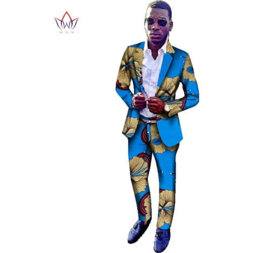 Customized 2 Pieces Blazer Pants Suits Traditional Africa Style Suit Men Fashion Party Suit Men Suit Plus Size WYN164
