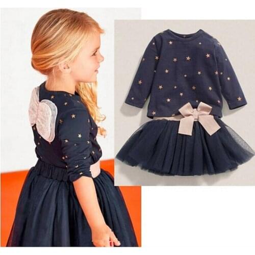 2021 Summer Toddler Girl ClothingLace Kids Clothes For Girls Bow Girls Clothing Sets 2pcs Girl Tops And Skirt Tutu Girls Set