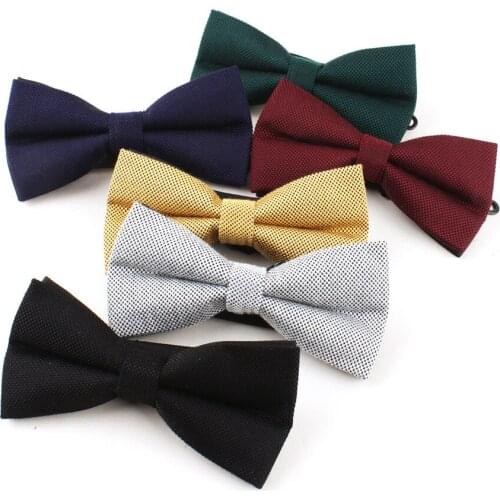 Linbaiway Solid Business Bowtie for Mens Shirt Slim Cravats Neckwear Butterfly Tie Male Dress Collar Bow Ties Wedding Gift