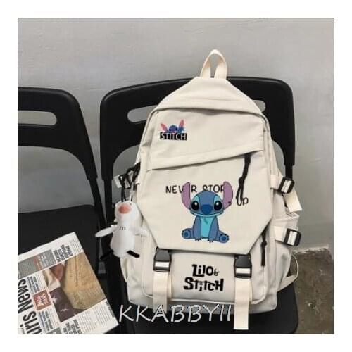 Stitch Kawaii Nylon Women Backpack Fashion Waterproof Rucksack for Teen Girls School Bag Cute Student Bookbag Travel Mochilas