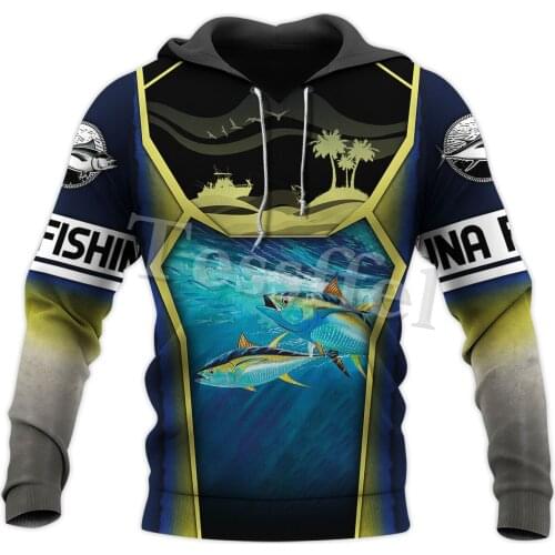 Tessffel 3D Printed Beautiful TUNA Fishing Animal New Fashion Mens Sweatshirt Harajuku Funny Fish Zip Hoodies Pullover Style-1