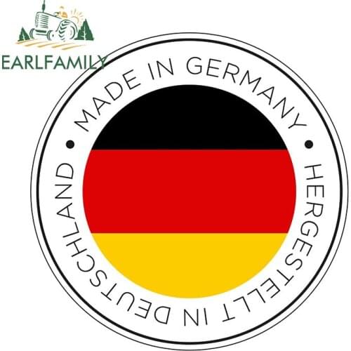 EARLFAMILY 13cm x 13cm for Made in Germany Personality Air Conditioner Decals Funny Car Stickers Vinyl Motorcycle Decoration