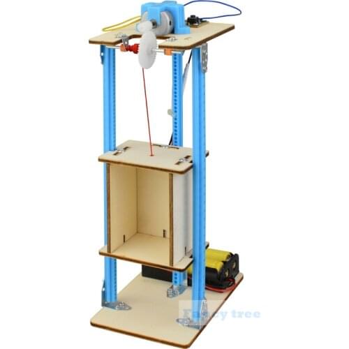 Science Experiment DIY Wood Electric Lift Kids Toy Child Physics Toy education Electric Lift Toy