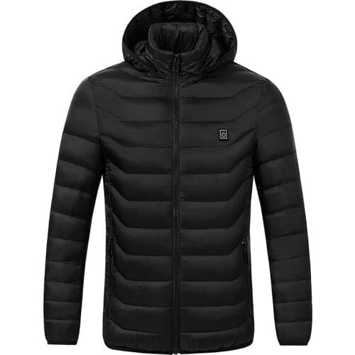 New Style Smart Fever Cotton-padded Clothes Mens Warm Safe Middle-aged Outdoor Clothing Solid Color Cotton-padded Clothes