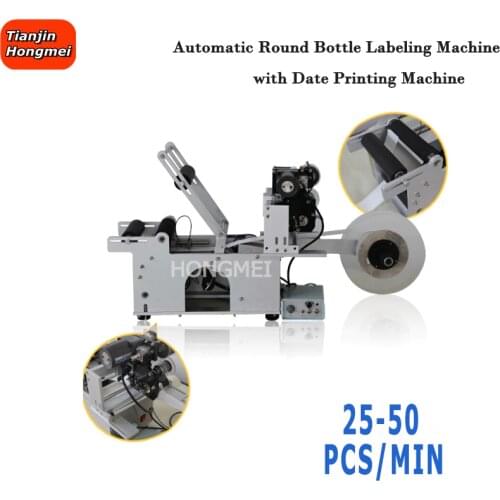Semi Automatic Labeling machine Medicine manual round bottle labeling machine with date printing machine Self Adhesive Labeler