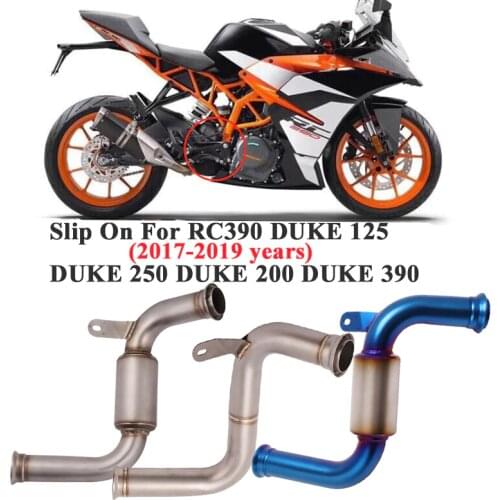 Slip On For DUKE 390 250 200 125 RC390 RC250 2017 2018 2019 2020 Motorcycle Exhaust Escape Modified Middle Connection Link Pipe