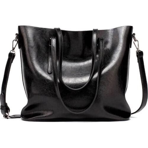 Fashion Autumn Winter Women Handbag PU Leather Solid Color Bag Big Capacity Travel Ladies Girls Casual Shoulder Bag Best Sale-WT