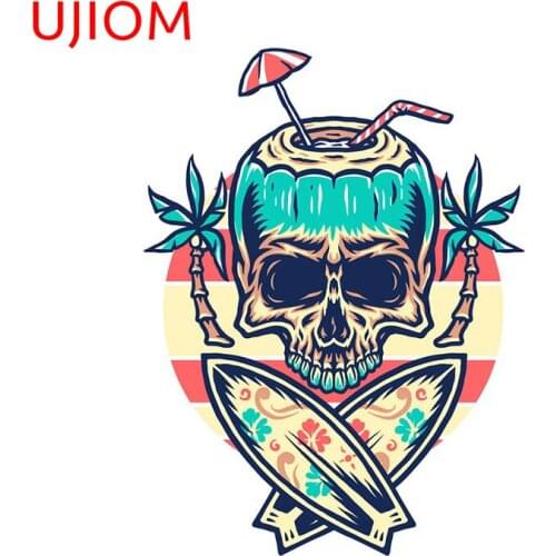 UJIOM Cartoon Skull Summer Beach Decor Poster Decals Waterproof Personalise Childrens Bedroom Decor Wall Stickers Wallpaper