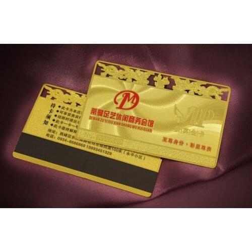 Unique craft golden metal signature panel magnetic strip card business card name card free for customized design