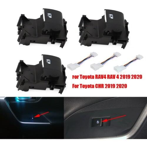 3 Piece Interior Parts LED Backlight Power Window Button Switches Left Driver ABS Black For Toyota RAV4 CHR 2019 2020