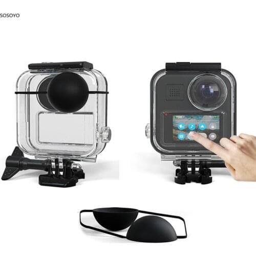 Waterproof Case Underwater 20m diving shell Touchscreen Back Cover Protective Box With Lens Cap For Gopro MAX Camera Accessories