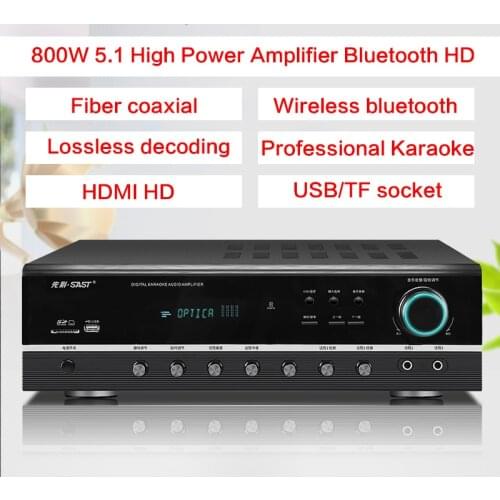 800W High Power 5.1 HD AV-999 Home Bluetooth Subwoofer Home Theater Karaoke Hifi Fever Amplifier Optical Fiber Coaxial Lossless