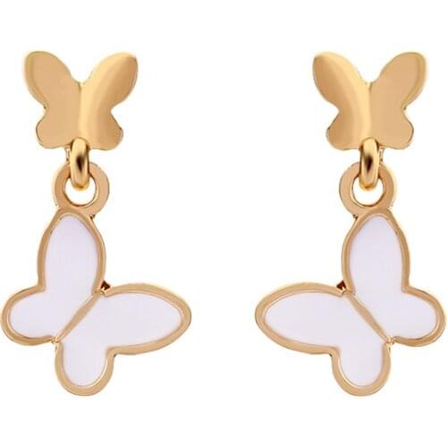 10 pair/ lot fashion jewelry metal enamel cute butterfly earrings