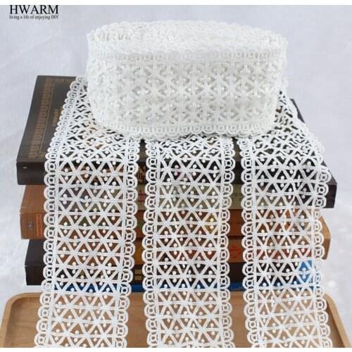 10yards lace fabric ribbon New Bilateral trim Bar Code DIY wedding decoration african lace fabric Milk Silk Geometric Lattice