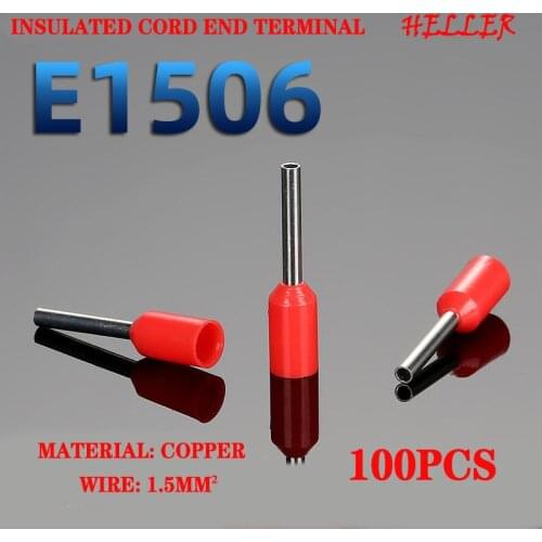 Wire connect 100pcs Insulated connector Terminal Crimp Terminator cold pressed insulated termina European wiring E1506