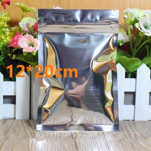 12*20cm Aluminum Foil Resealable Valve Ziplock Retail Plastic Event Pack Package Bag, Zipper Zip Lock Bag Plastic Packaging