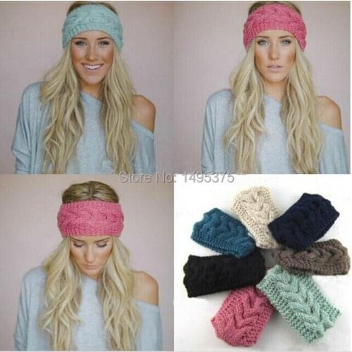 120pcs/lot Hot Sale Hair Accessories Women Knit Crochet Headband Winter Braid Head wrap ear warmer head band