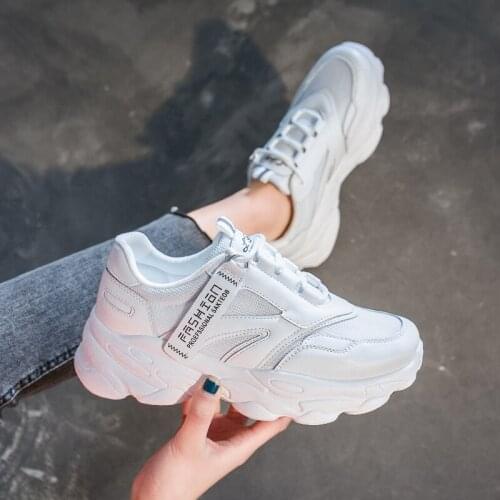 2020 Platform Spring Sneakers Women Fashion Female Sneakers with High Sole Shoes Women High Top Chunky Sneakers U21-19