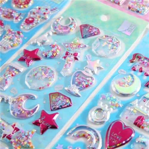 Kawaii 3D Phone Sticker Cartoon Ice Cream Unicorn Decoration Stickers For Kids Diy Scrapbooking Diary Albums Label Material