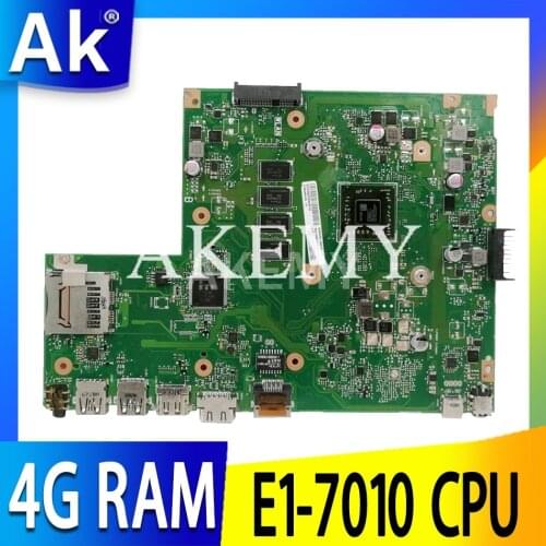 Akemy For ASUS GM X540YA Laotop Mainboard X540Y X540YA D540Y R540Y Motherboard W/ E1-7010 CPU 4G RAM