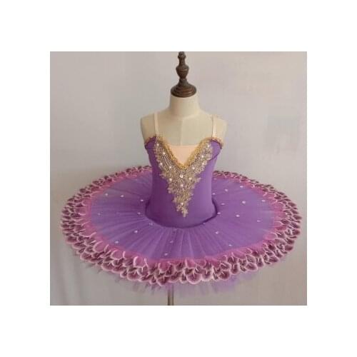 2019 Professional Ballet Tutu Child Swan Lake Costume Pink/blue/purple Ballet Dress for Children Pancake Tutu Girls Dancewear
