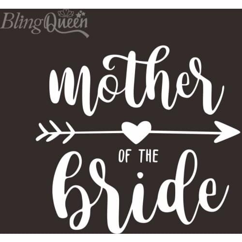 BlingQueen 12PCS/LOT Iron on Heat Transfer Washable Metallic Foil Vinyl Patches Hot Fix Motifs Mother of the Bride Design