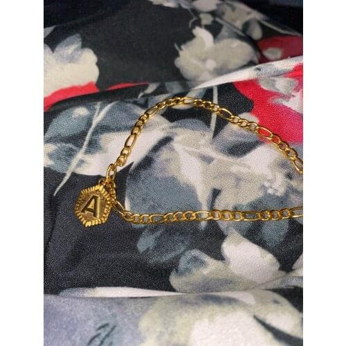 DOREMI Stainless Steel Hexagon Alphabet Leg Bracelets For Women Foot Jewelry Feet Chain Friendship Gifts Initial Anklet