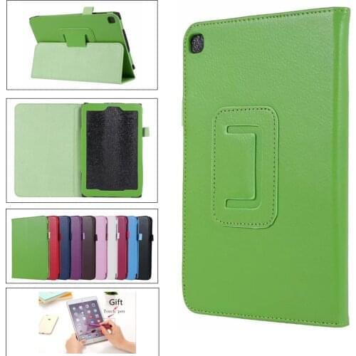 Litchi 2 fold Business Case for Samsung Tab A 8.0 2019 with S Pen Tablet for Galaxy Tab A 8 2019 P205 P200 P207 Cover Case + pen