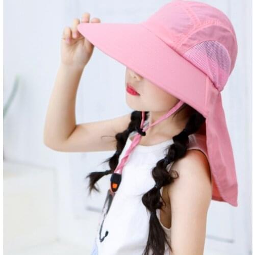 Kids Beach Sun Hat Folding Fisherman Cap Wide Brim Sunshade UV Protection Children Summer Travel Hiking Hat Sportswear Accessory