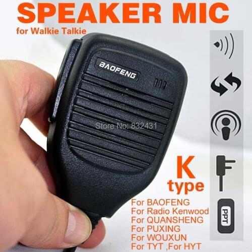 PTT Speaker Mic Microphone For Kenwood QUANSHENG PUXING WOUXUN TYT HYT BAOFENG UV-5R BF-888S Walkie Talkie Two Way Radio