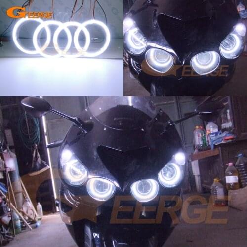 For Kawasaki Ninja ZX14 zx14r ZZR1400 2006-2011 Excellent Ultra bright COB led angel eyes kit halo rings