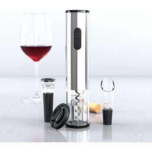 Electric Wine Bottle Opener kit Rechargeable Automatic Corkscrew contains Foil Cutter Vacuum Stopper and Wine Aerator Pourer
