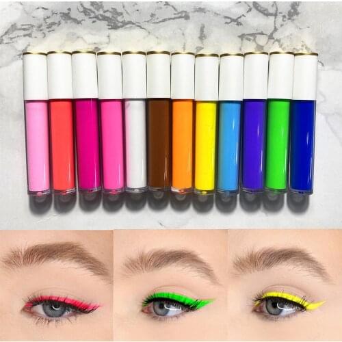 10 Piece Color Fluorescence Waterproof Liquid Eyeliner Private Label