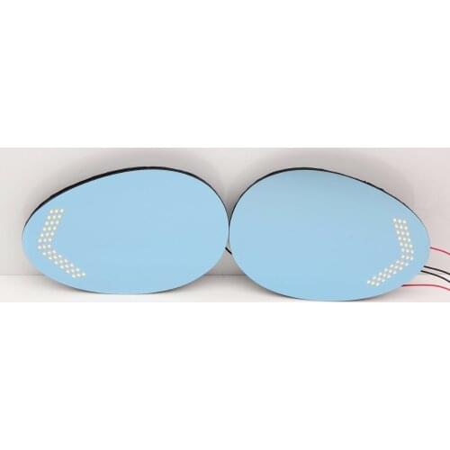 Blue Mirror Car Side View Mirrors Glare Proof Mirror Turn Signal Lamp Heated For MINI Cooper ONE R55 R56 2007-13 / Clubman 07-16