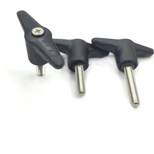 M12x(20/25/30/35/40/45/50/60/70-120mm) Stainless Steel Plastic T-type head handle tightening screw adjustable knob bolts black
