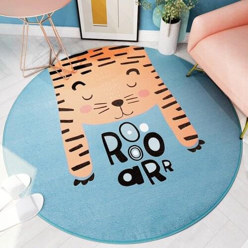 Cute Cartoon Round Carpets For Kids Room Boys Soft Hairless Rugs Bedroom Large Childrens Mat On The Floor Decoration Tapetes